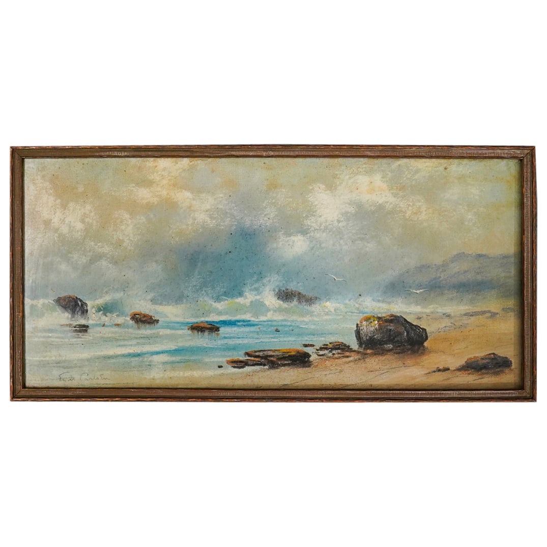 Emil Carlsen (American, 1853–1932) Pastel On Board Seascape Painting (1 of 5)