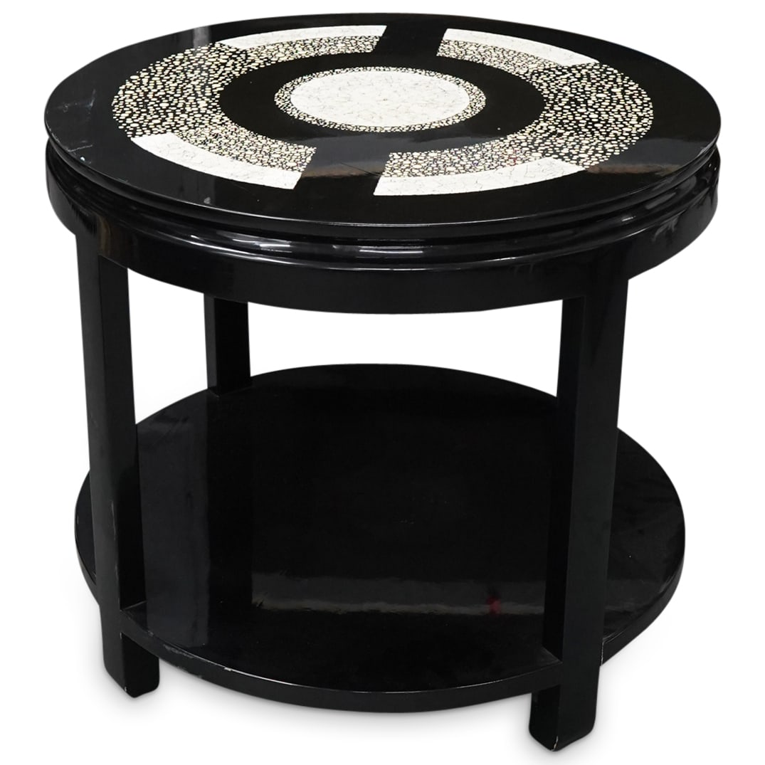 Jean Durand Style Black Eggshell Lacquered Table (1 of 6)
