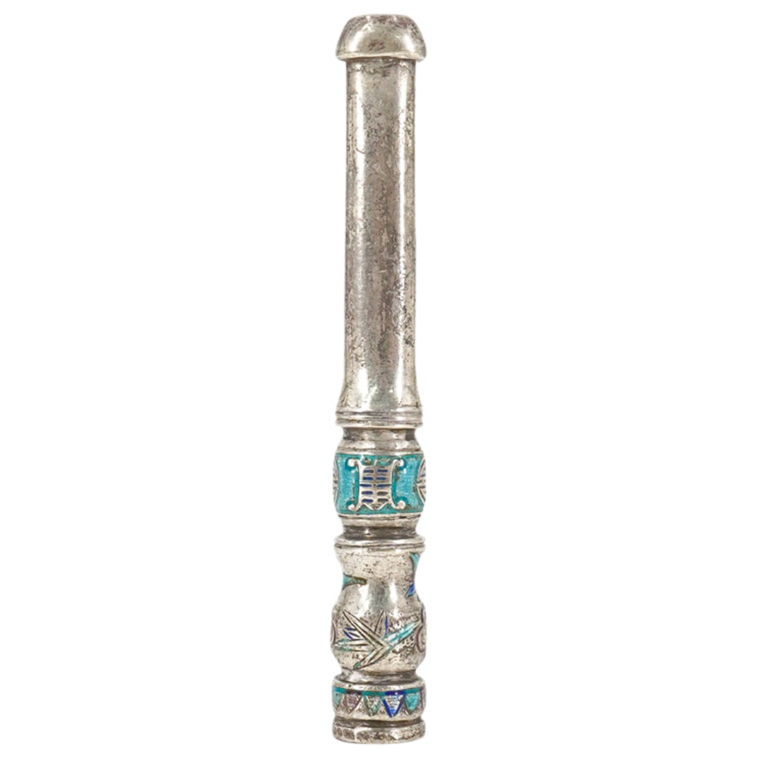 Antique Chinese Silver and Enamel Cigarette Holder (1 of 4)