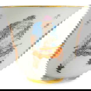 Very Fine Antique Chinese Porcelain Wu Shuang Pu Wine Cup: DESCRIPTION: Very fine antique 19th Century Chinese porcelain wine cup decorated with figurative "Wu Shuang Pu" ('Table of Peerless Heroes') portraits of peerless heroes. Each portrait is accompanied