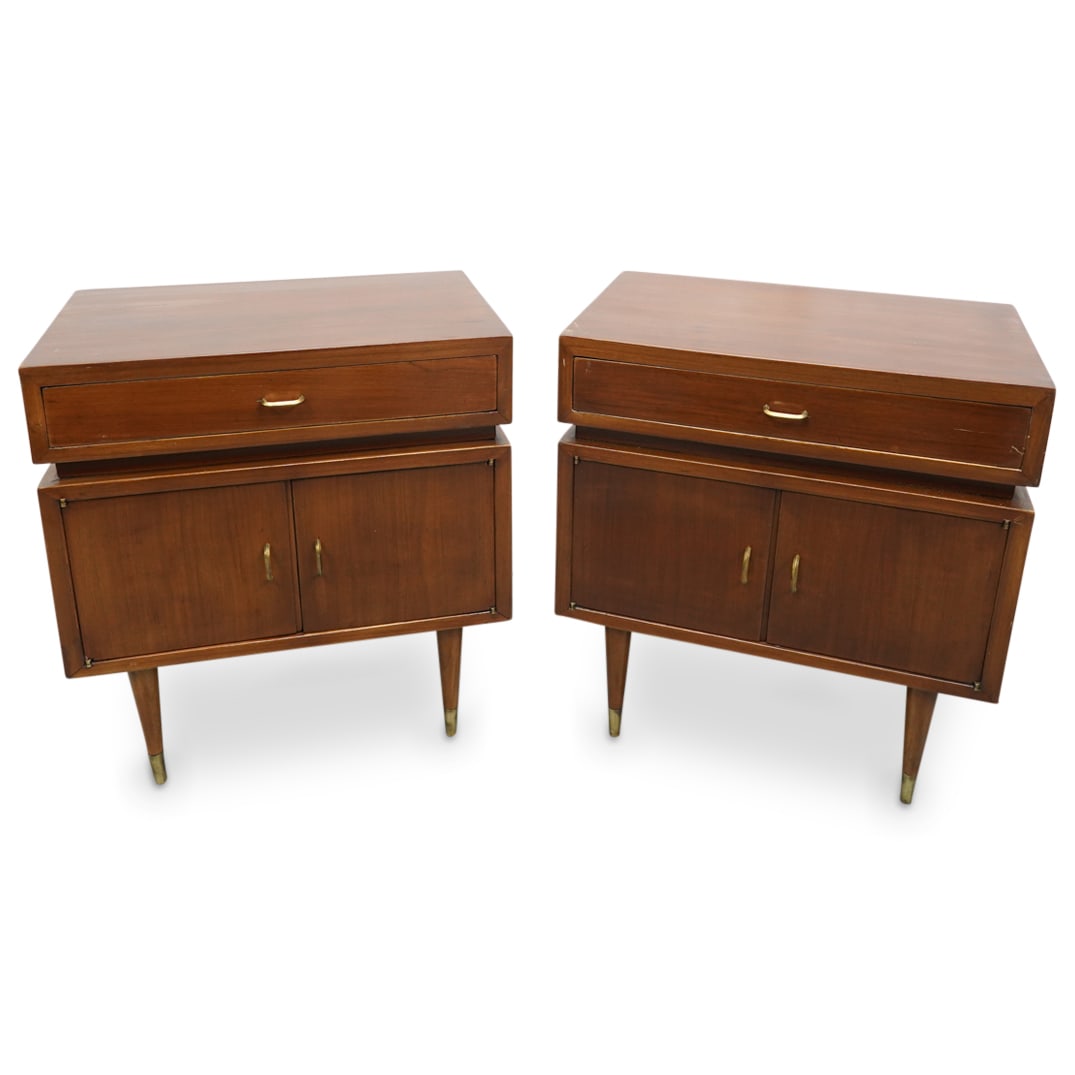 Pair Of Mid Century Modern Wood Nightstands (1 of 4)