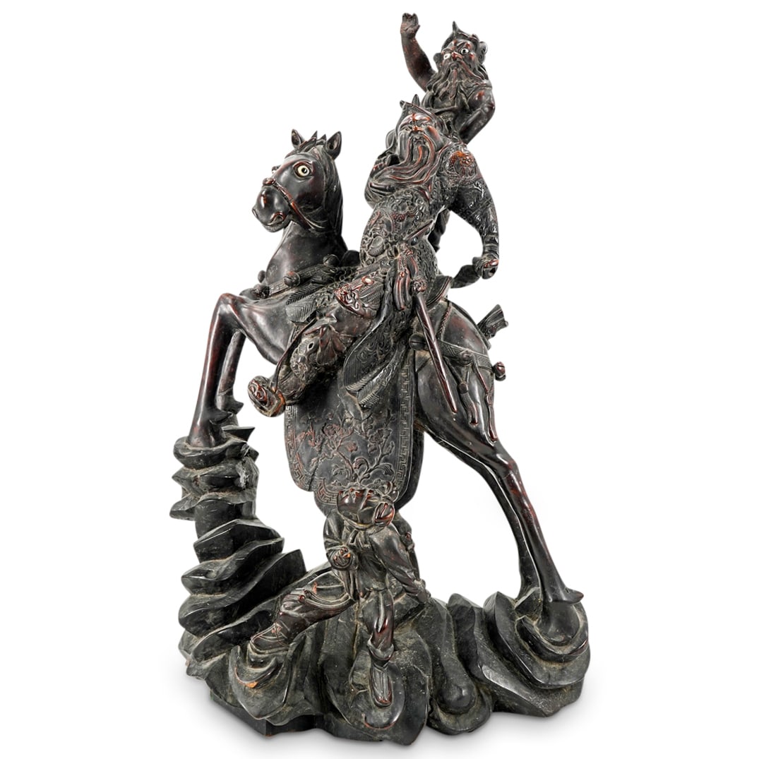 Large Antique Chinese Wooden Guan Yu Sculpture (1 of 11)