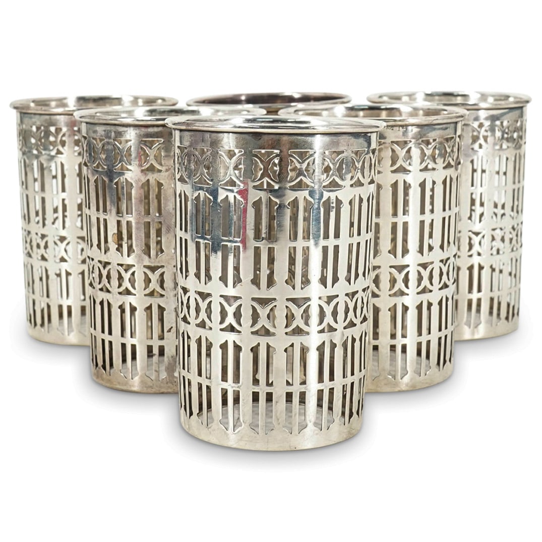 (6 Pc) American Sterling Silver Cup Holders (1 of 5)
