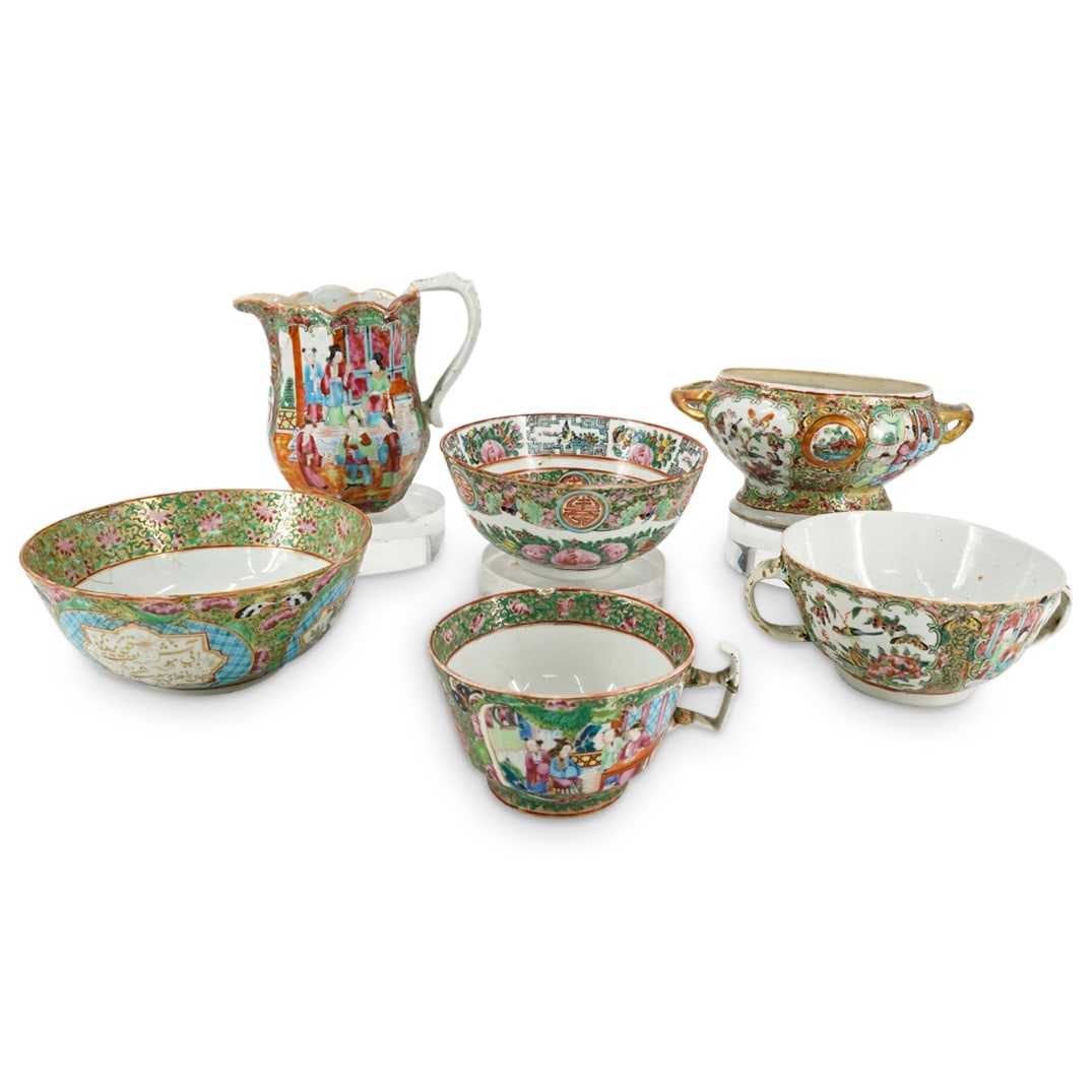 (6 Pc) Chinese Famille Rose Export Porcelain Tableware (1 of 19)
