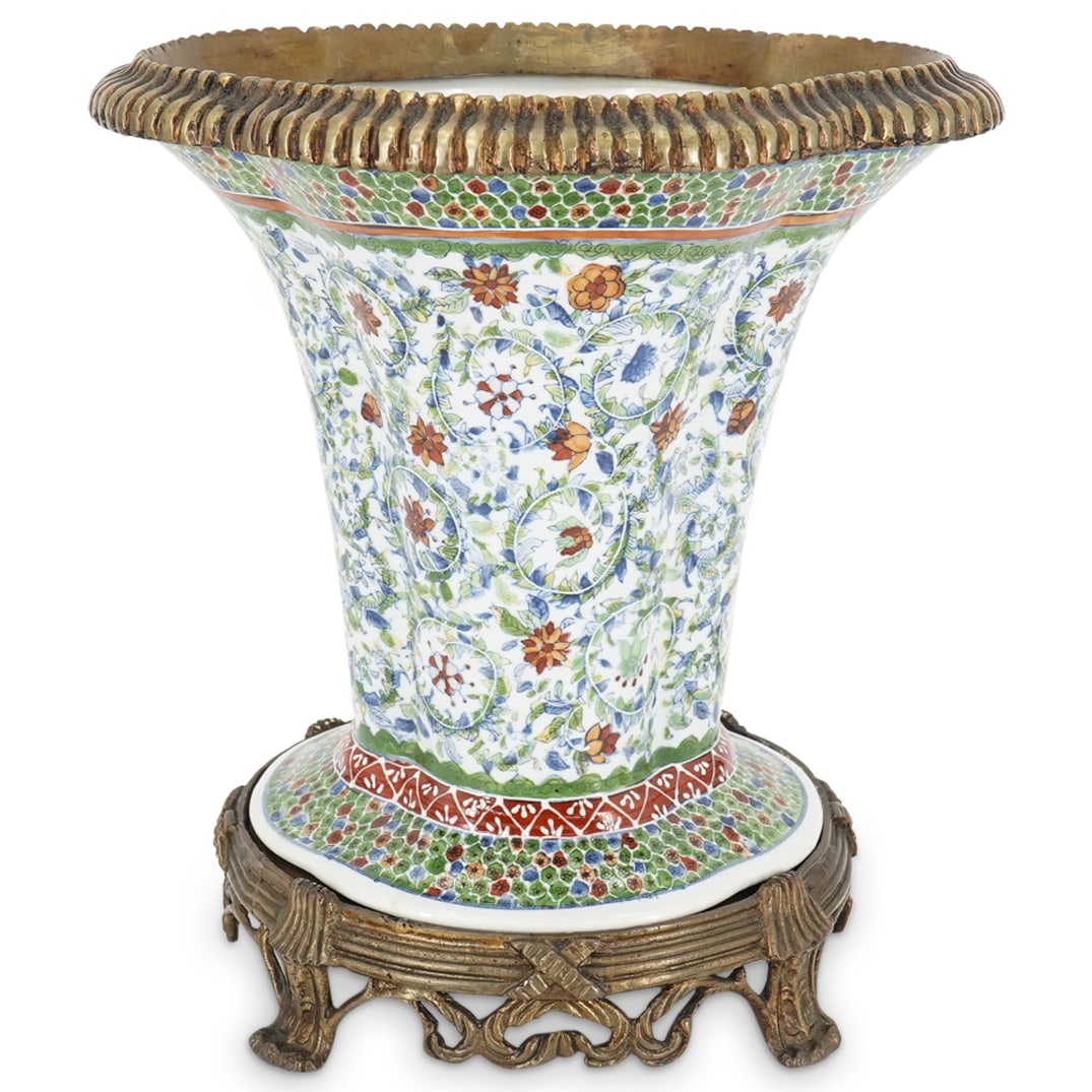 Vintage Chinese Porcelain & Bronze Vase (1 of 10)