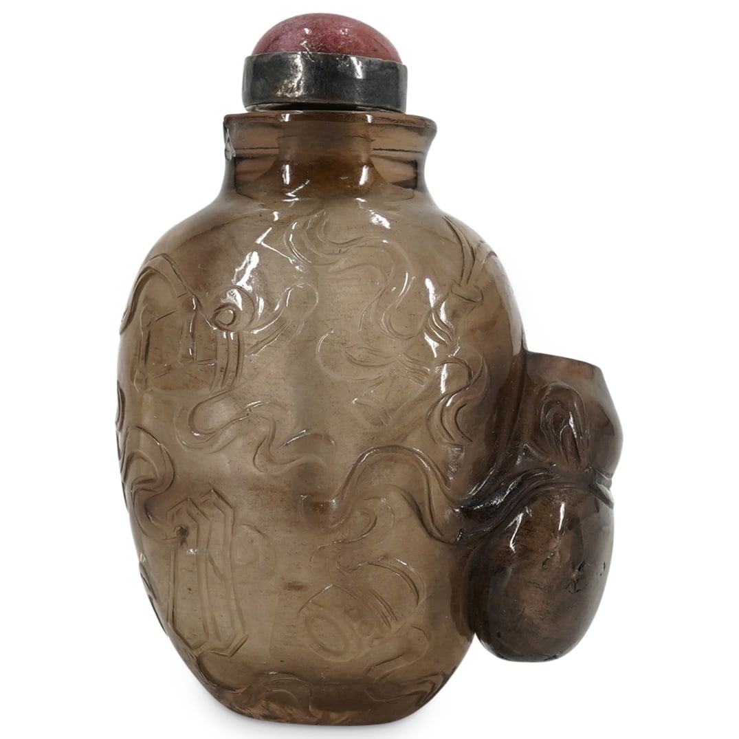Antique Chinese Smoky Quartz Double Snuff Bottle (1 of 6)