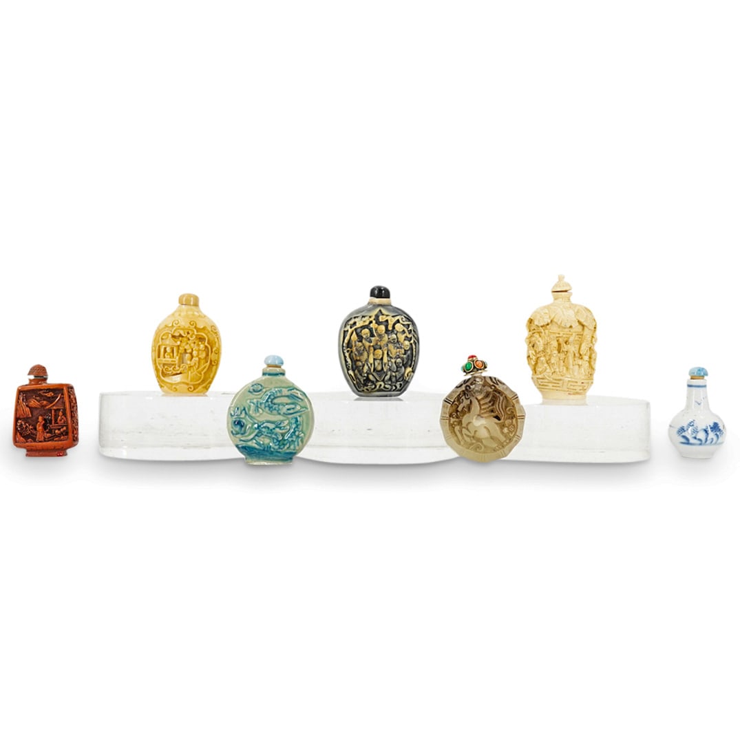 (7 Pc) Lot of Chinese Carved Snuff Bottles (1 of 6)