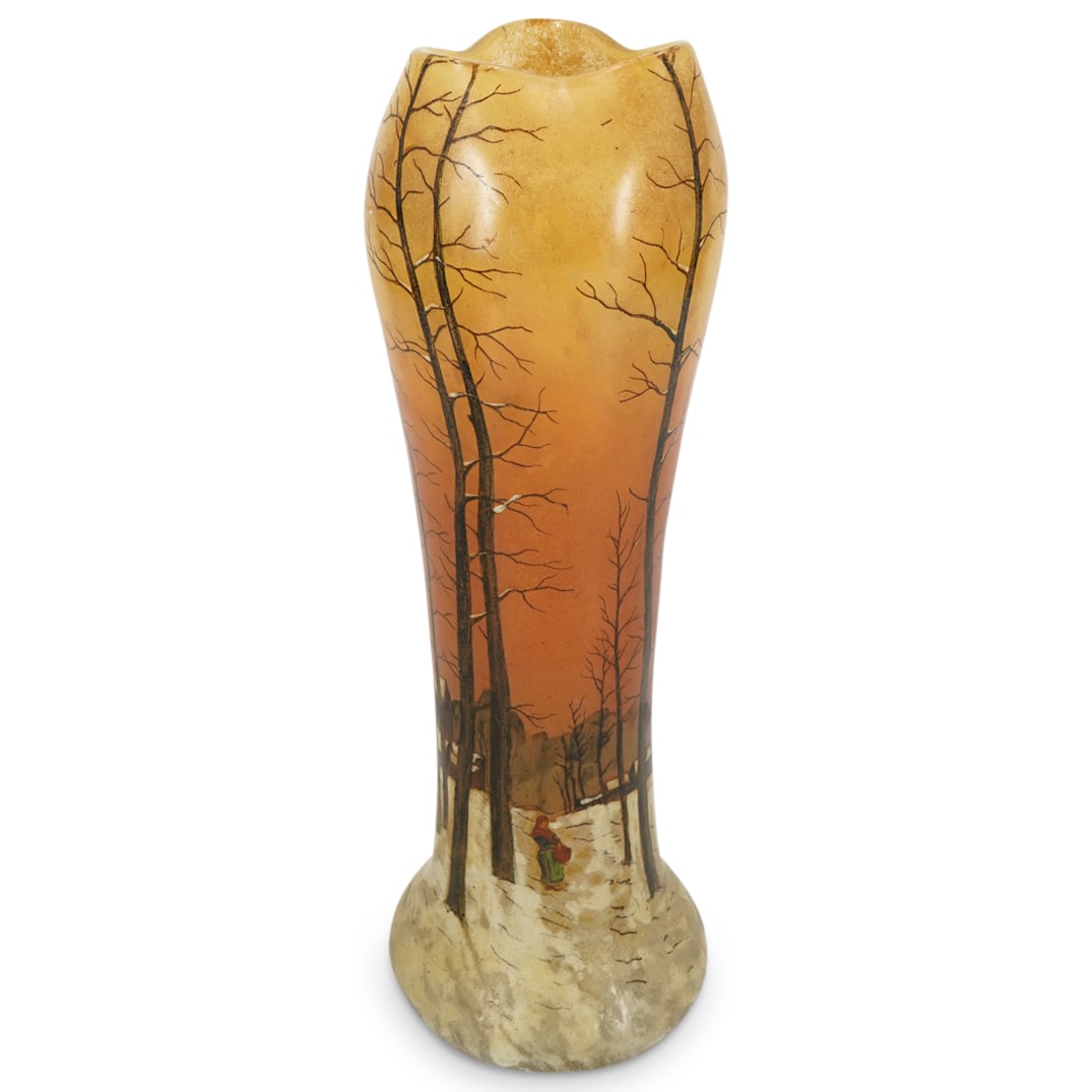 Art Deco Legras Winter Scene Glass Vase (1 of 6)