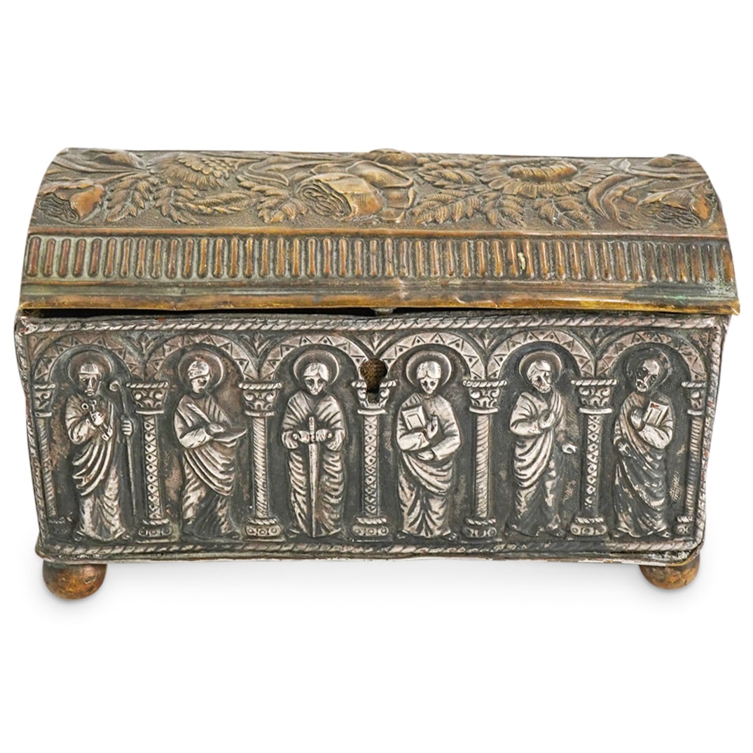 Antique Silver Plated Religious Trinket Casket Box (1 of 10)