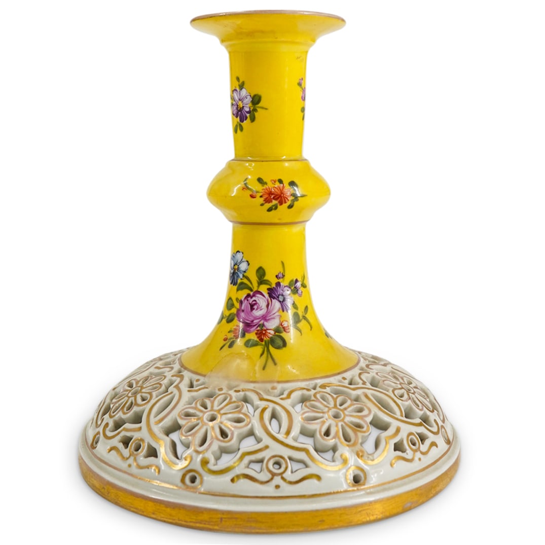 Antique Dresden Porcelain Pierced Candle Holder (1 of 6)