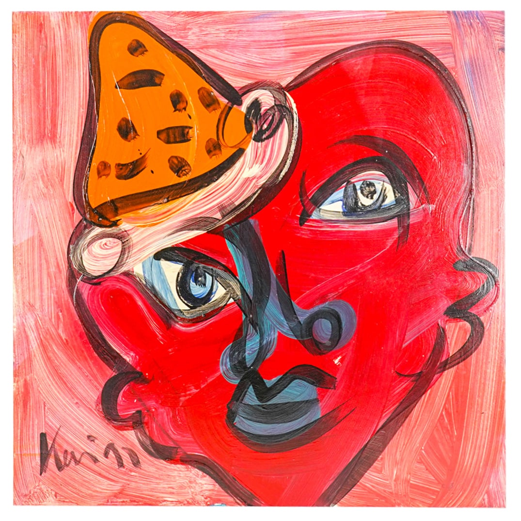 Signed Peter Keil (German, 1942) Abstract Female Portrait Acrylic On Board Painting (1 of 5)