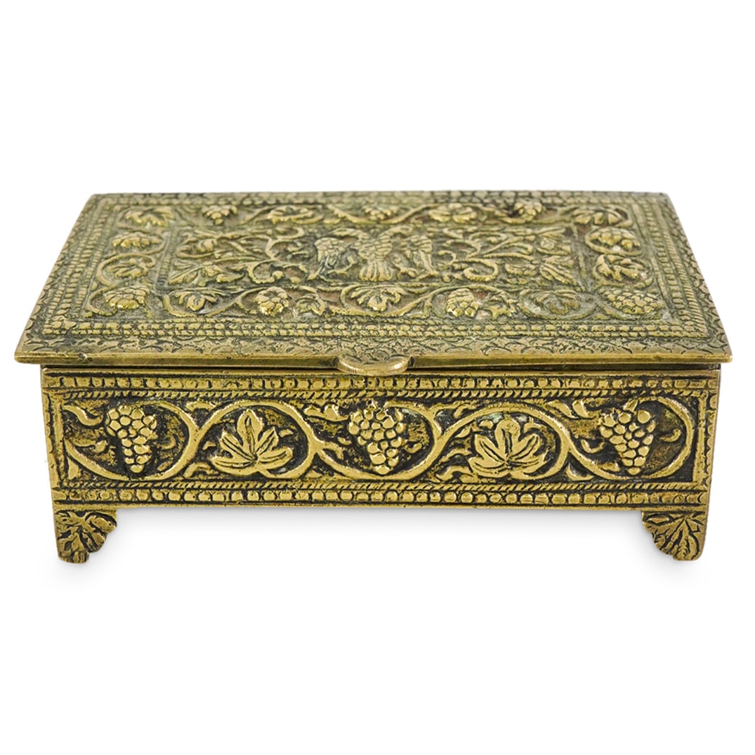 Vintage Parthenon Greece Embossed Brass Hinged Treasure Box (1 of 8)