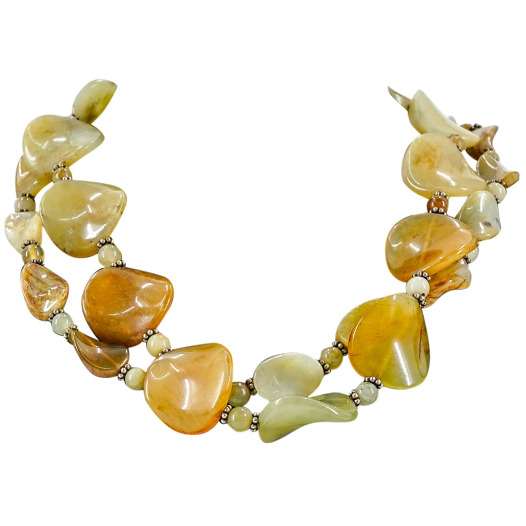 (2 Pc) Jade Bead Necklaces (1 of 9)