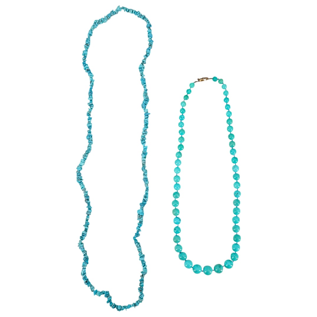 (2 Pc) Turquoise Beaded Necklaces (1 of 6)