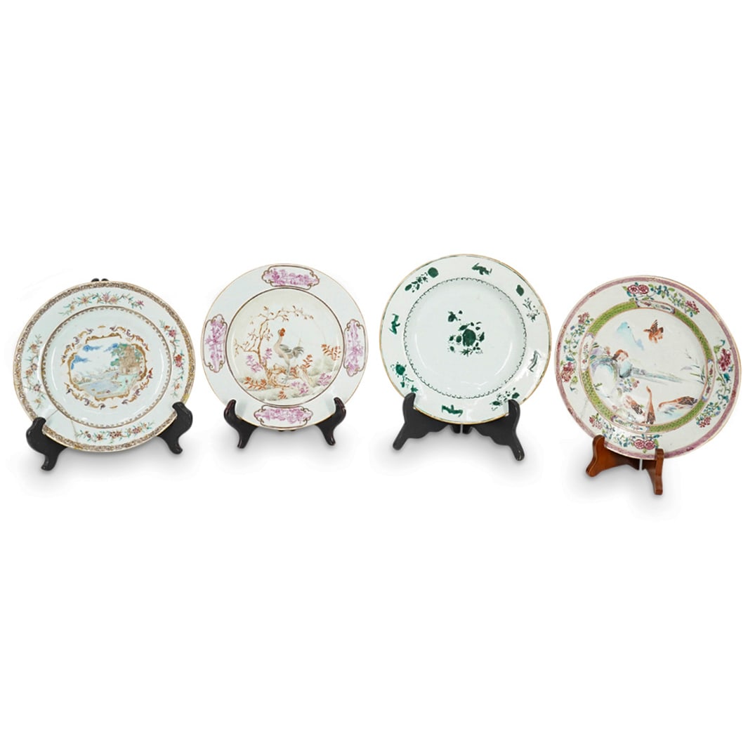 (4 Pc) Antique Chinese Porcelain Plates (1 of 8)