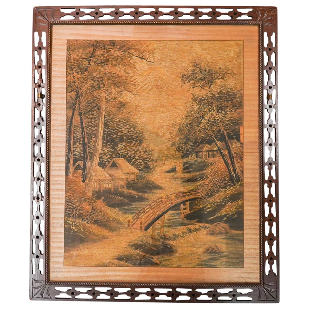 Asian Embroidered Silk Landscape Art (1 of 5)