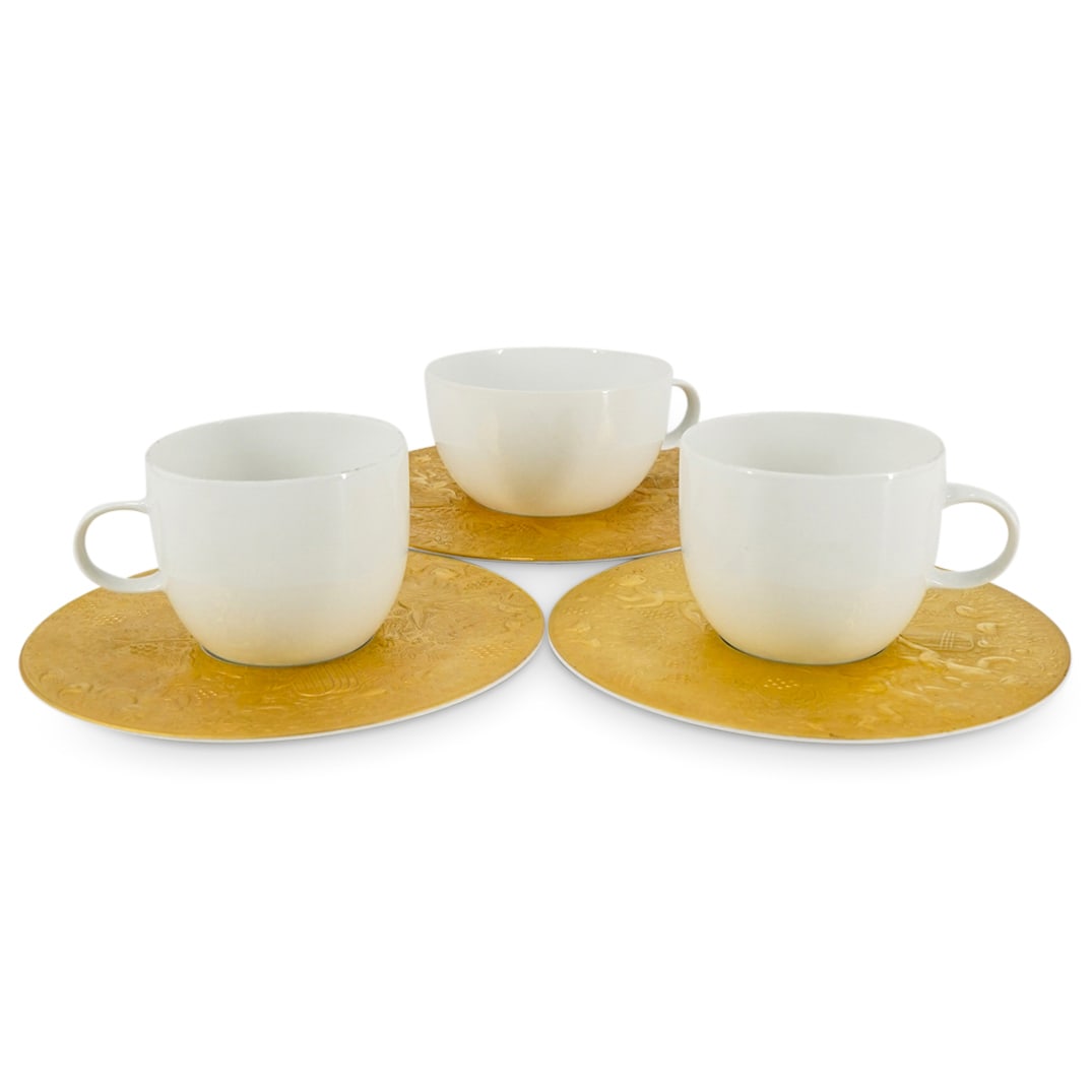 (6 Pc) Rosenthal Porcelain Zauberflote Sarastro Coffee & Tea Cups W/ Saucer Plates (1 of 15)