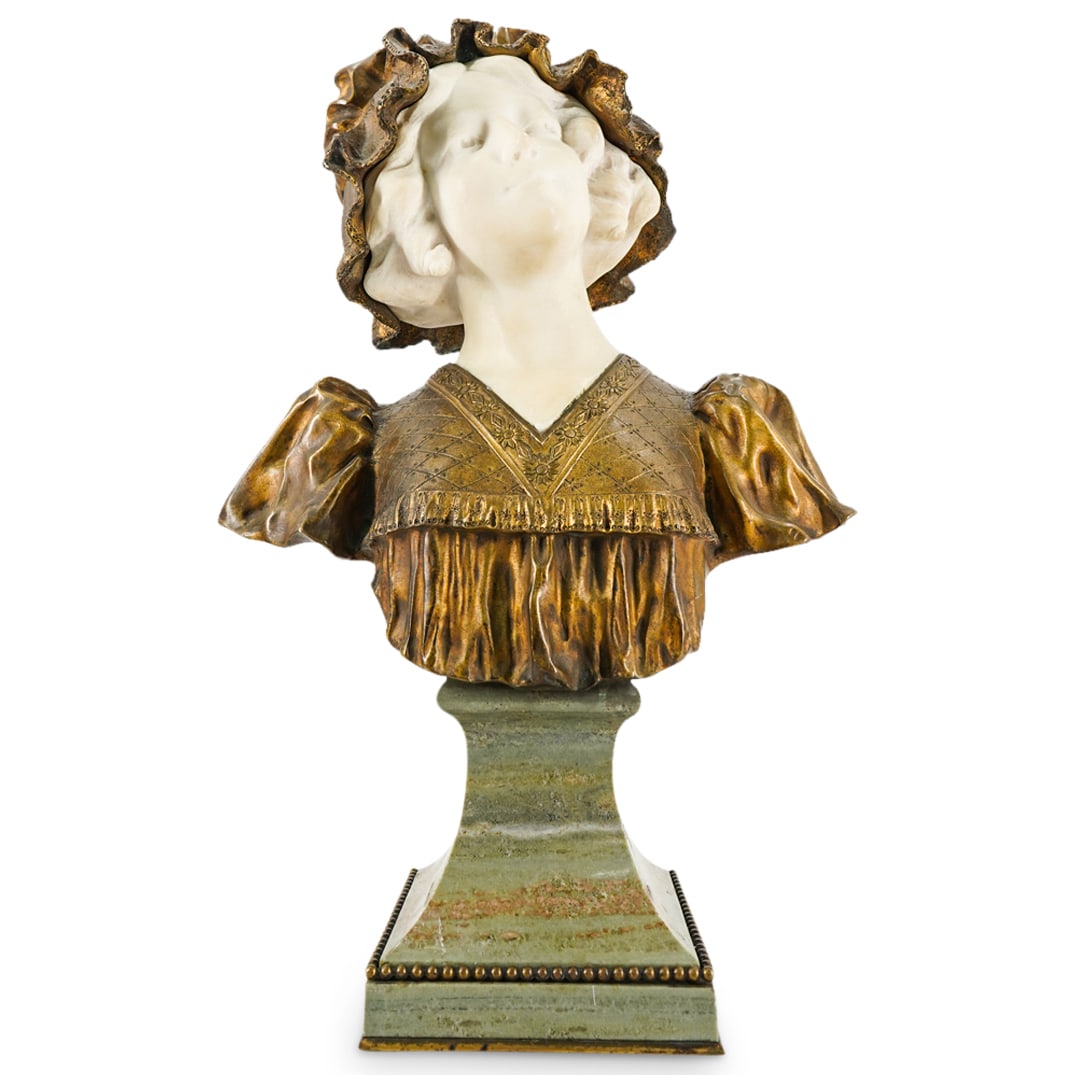 Antique French Bronze And Alabaster Bust (1 of 9)