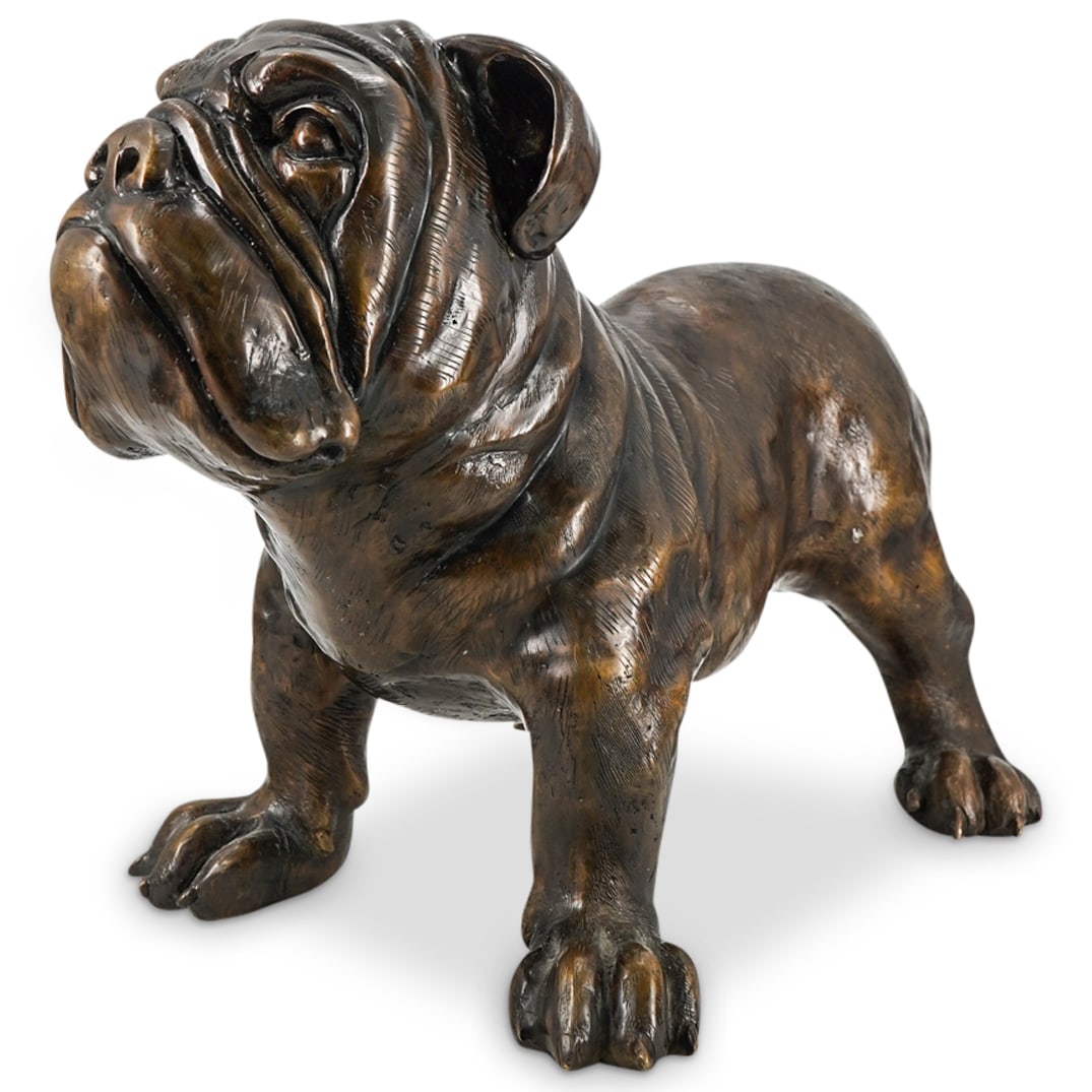 Antique European Realistic Bronze Bulldog (1 of 10)