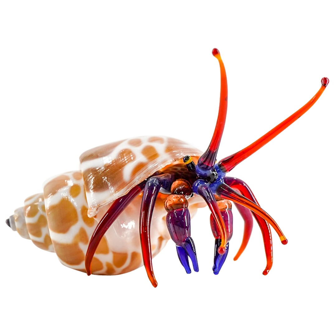Tim Jerman (American, 1957 )"Hermit Crab" Art Glass Sculpture (1 of 3)
