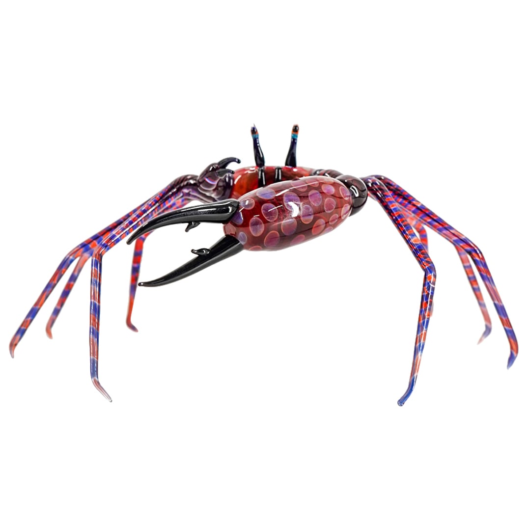 Signed Tim Jerman (American, 1957 ) Art Glass Large Crab Sculpture (1 of 6)