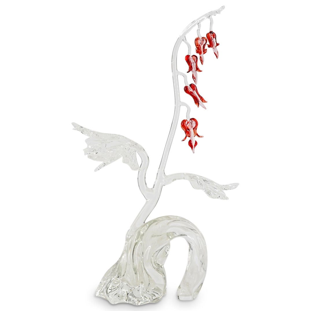 Hughes Glass Studio "Japanese Bleeding Heart #2" Art Glass Sculpture (1 of 7)