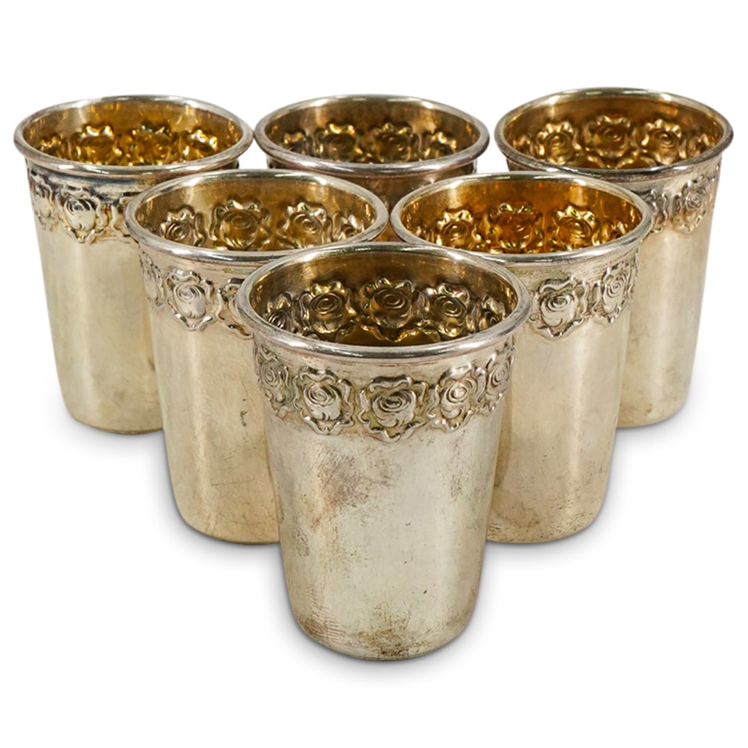 (6 Pc) Hazorfim 800 Silver Cordial Cups (1 of 5)