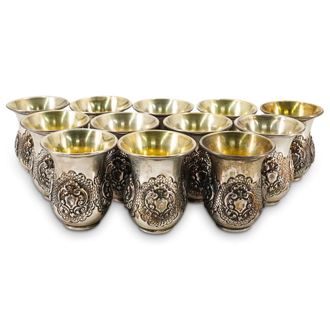 (12 Pc) Antique Sterling Silver Cordial Cups (1 of 9)