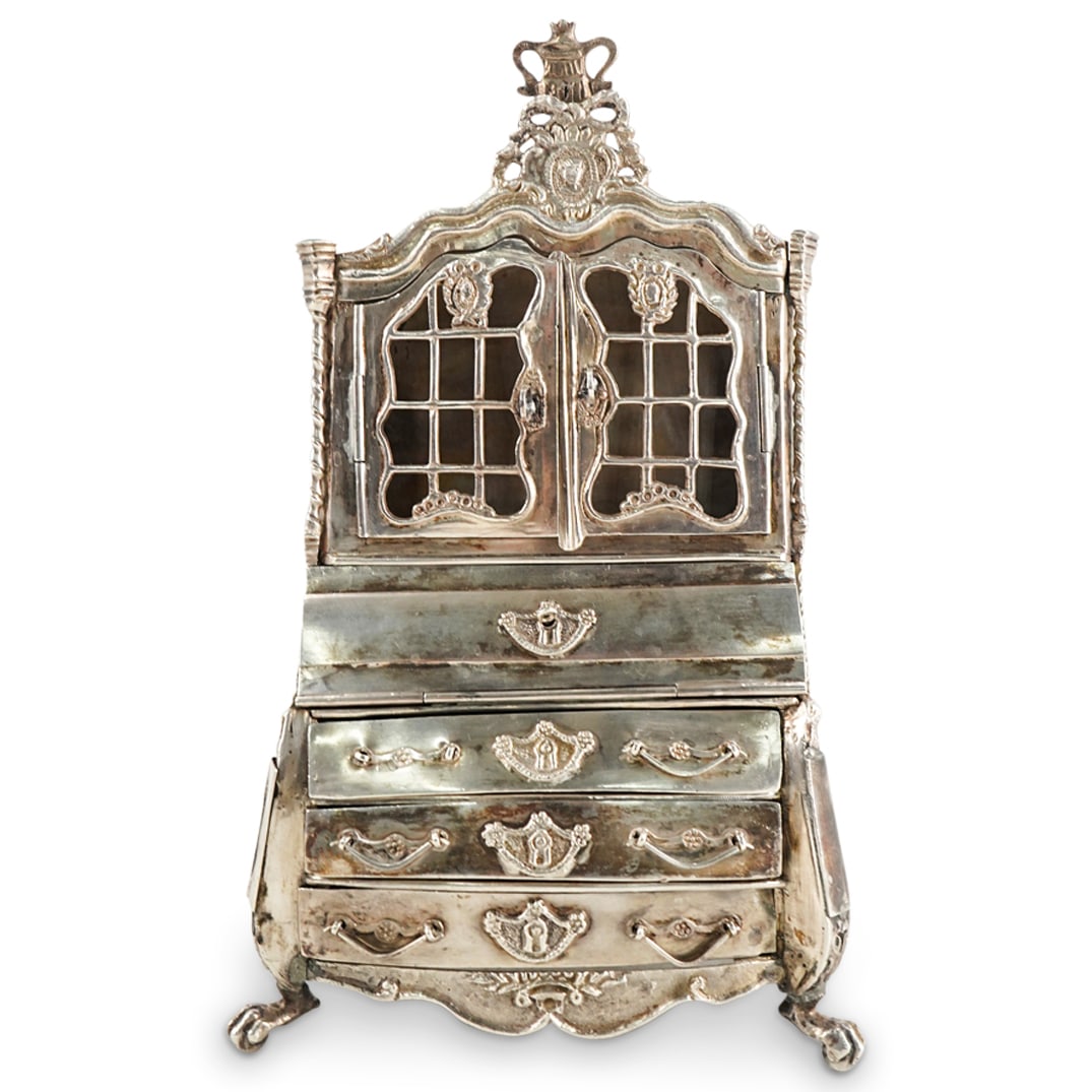 Antique Dutch Silver Miniature Secretary (1 of 6)