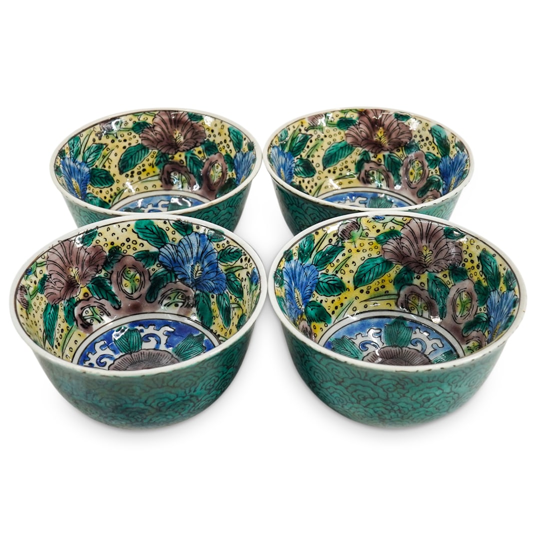 (4 Pc) Vintage Chinese Famille Verte Porcelain Teacups (1 of 8)