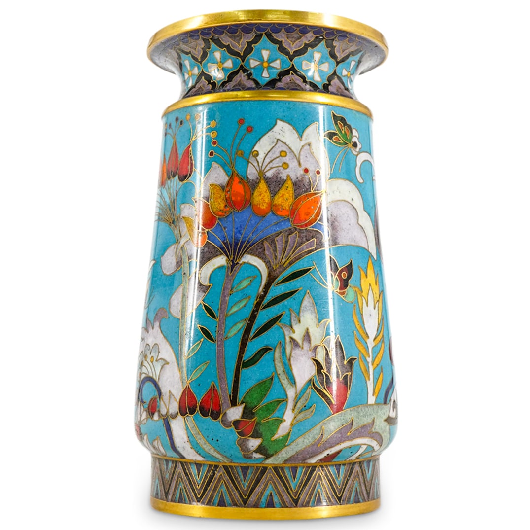 20th Cent. Chinese Cloisonne Enamel & Bronze Vase (1 of 7)