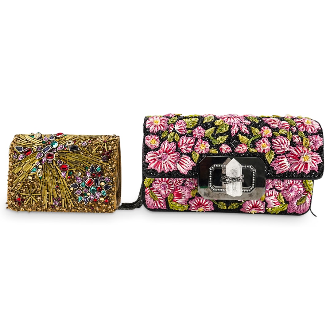 (2 Pc) Marchesa Jeweled Leather Bags (1 of 17)
