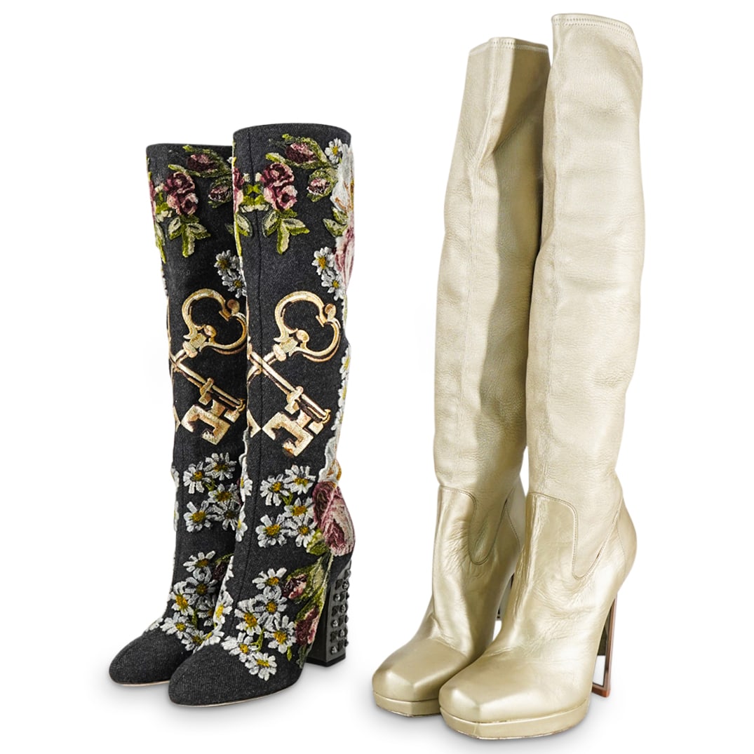 (2 Pc) Vintage YSL / Dolce & Gabbana Ladies Boots Grouping (1 of 14)