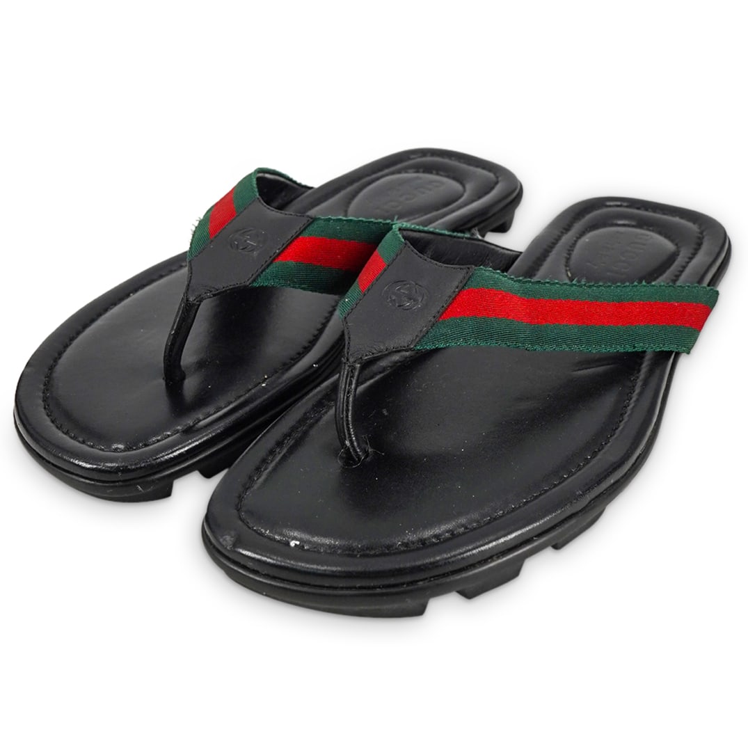 Pair Gucci Leather Sandals (1 of 8)