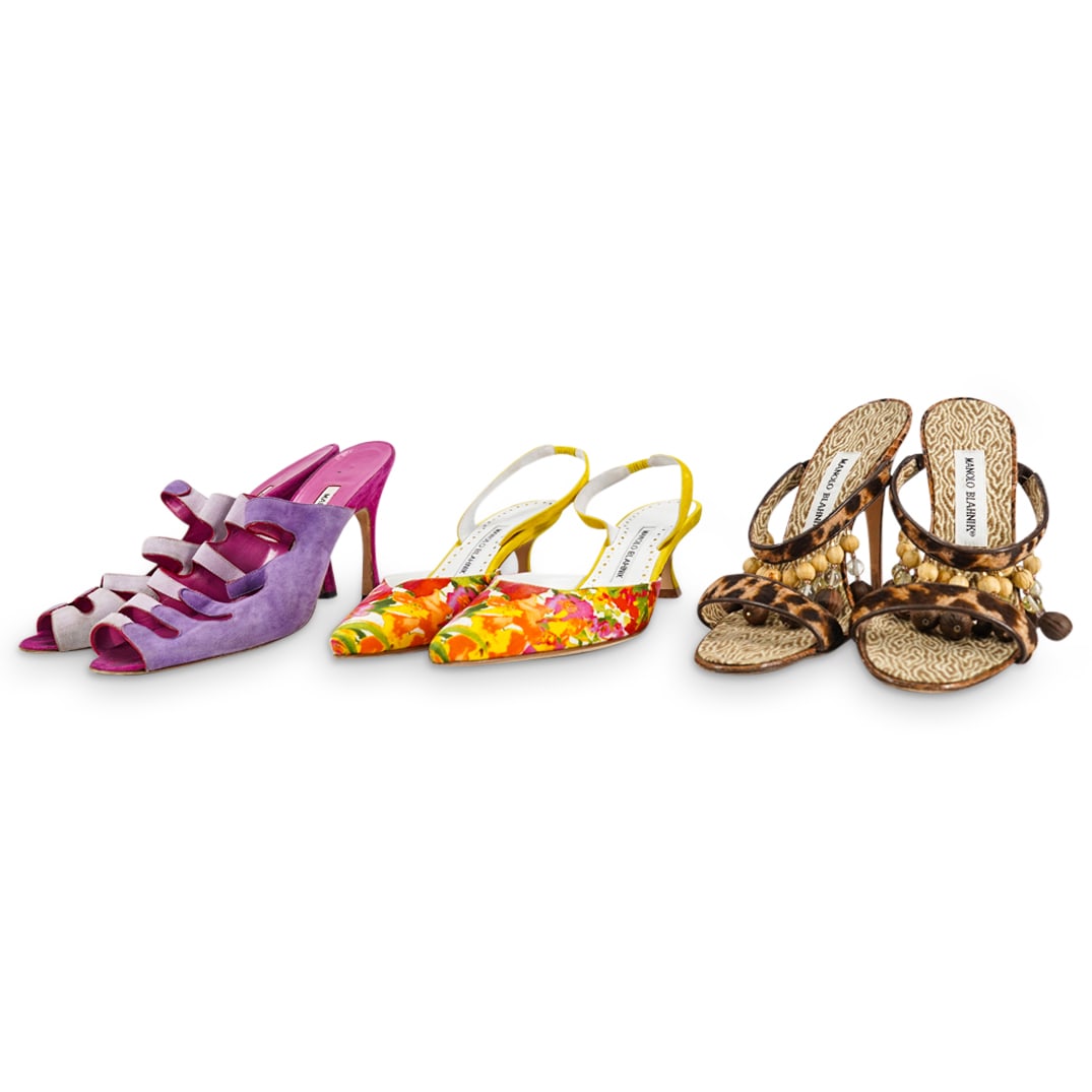 (3 Pc) Vintage Manolo Blahnik Women's Shoes Grouping (1 of 20)