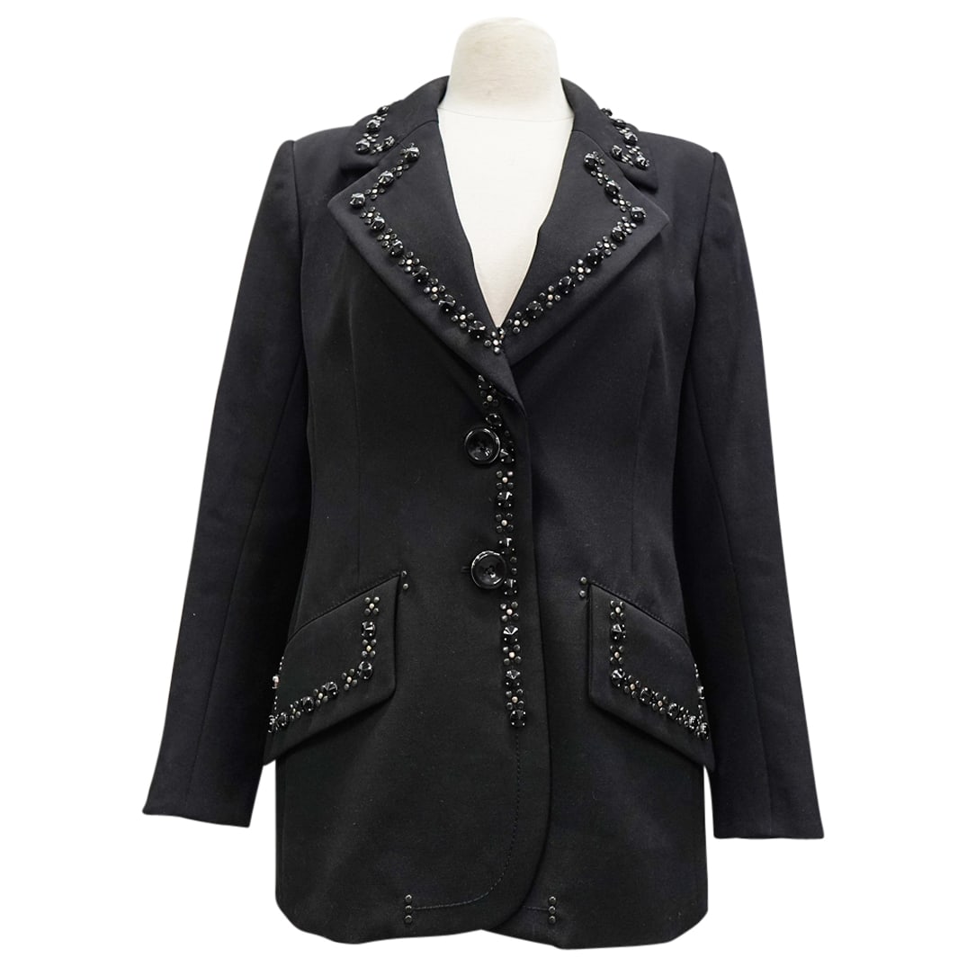 Vintage Marc Jacobs Ladies Jeweled Black Tailored Blazer Jacket (1 of 8)