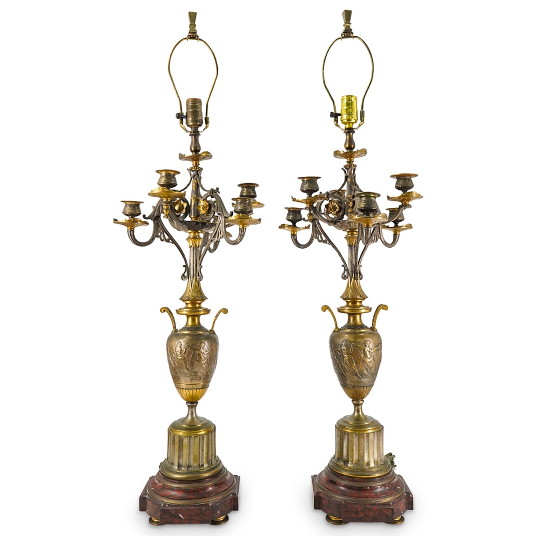 Pair Of Antique French Neoclassical Gilt Bronze Candelabra (1 of 11)