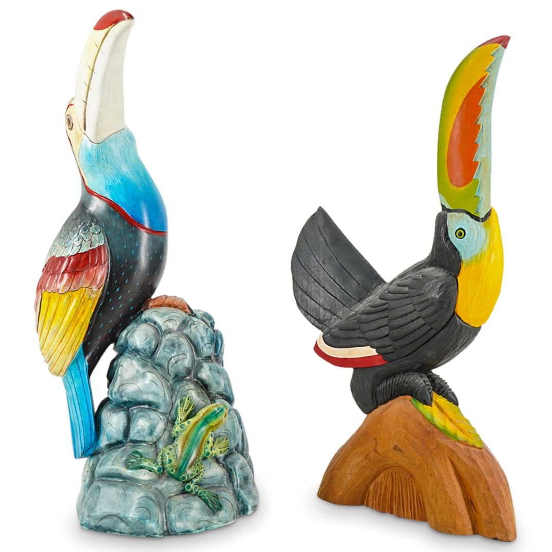 (2 Pc) Toucan Bird Sculptures (1 of 19)