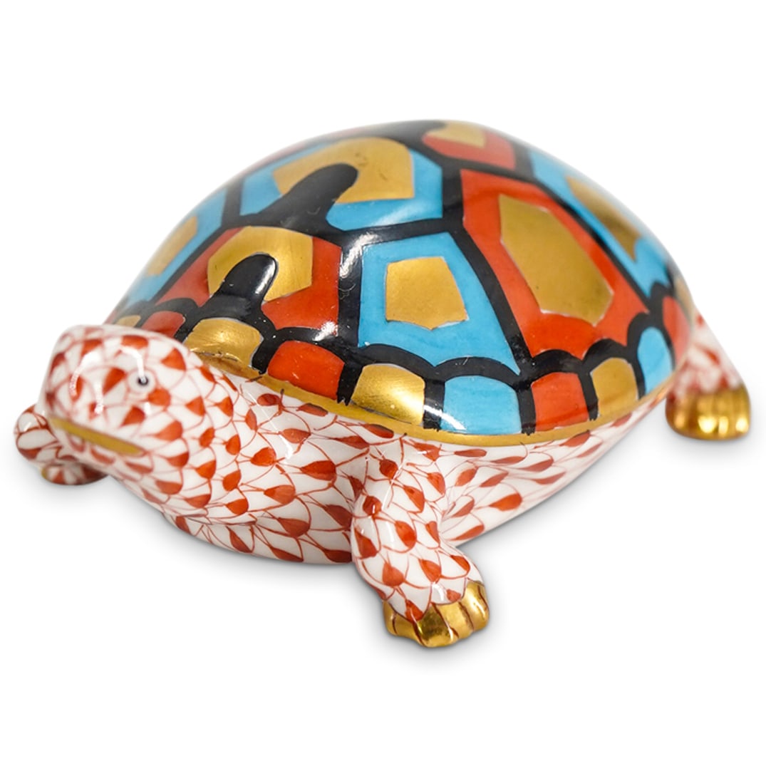 Herend Porcelain "Turtle" Rust Fishnet Figurine (1 of 5)