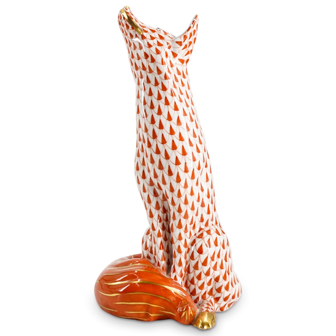Herend Porcelain "Fox" Rust Fishnet Figurine (1 of 4)