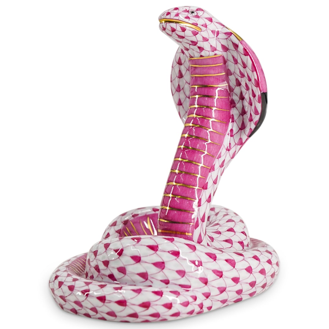 Herend Porcelain First Edition "Cobra" Raspberry Fishnet Figurine (1 of 7)