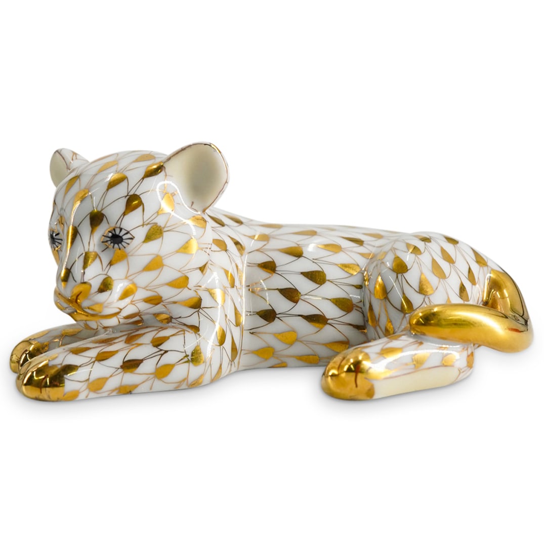 Herend Guild 2003 "Baby Sumatra Tiger" Gold Fishnet Porcelain Figurine (1 of 4)