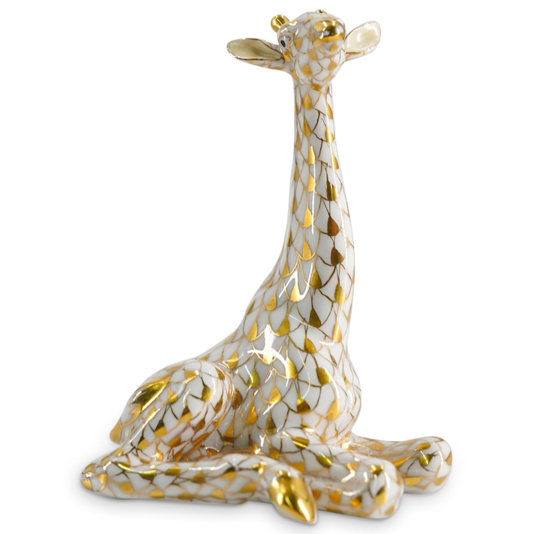 Herend Guild 1999 "Baby Giraffe" Gold Fishnet Porcelain Figurine (1 of 4)