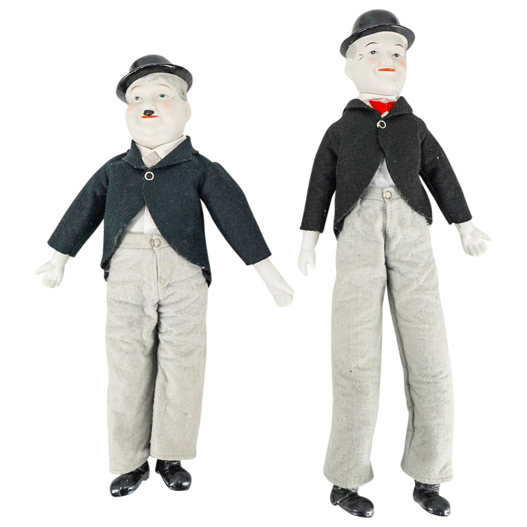 (2 Pc) Vintage Laurel And Hardy Porcelain Dolls (1 of 12)