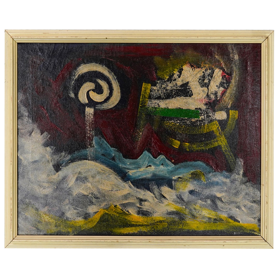 Signed J. Brooks Abstract Oil On Canvas (1 of 6)