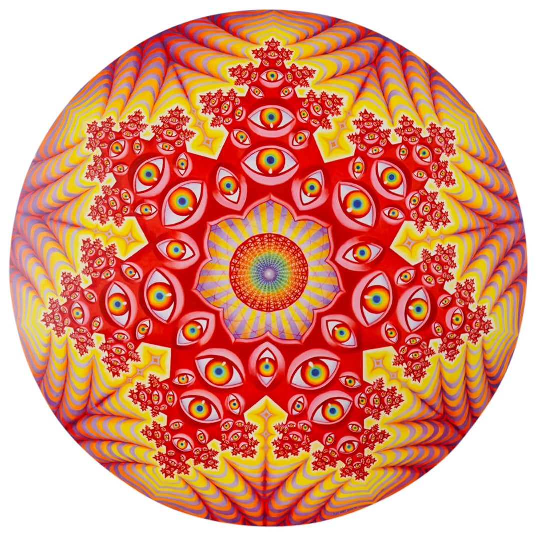 Alex Grey (American, B. 1952) "Vision Crystal Tondo" Print On Metal (1 of 5)