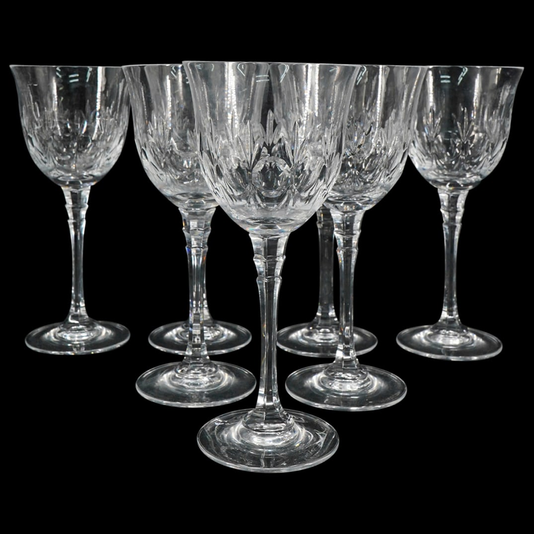(6 Pc) Vintage Mikasa "Westminster" Etched Crystal Water Goblets Set (1 of 4)