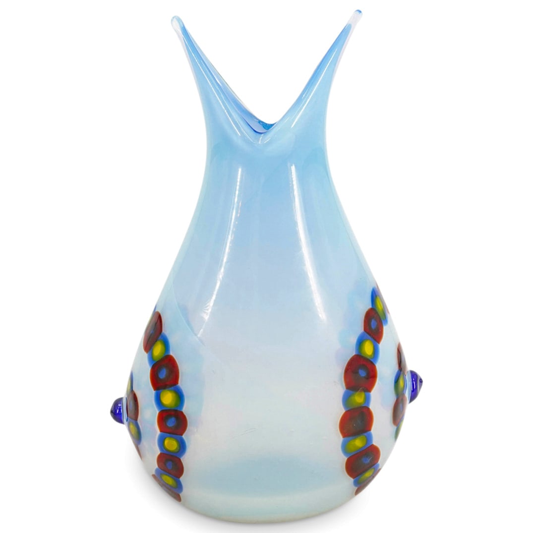 Anzolo Fuga Murano Blown Art Glass V-Shaped Vase (1 of 8)