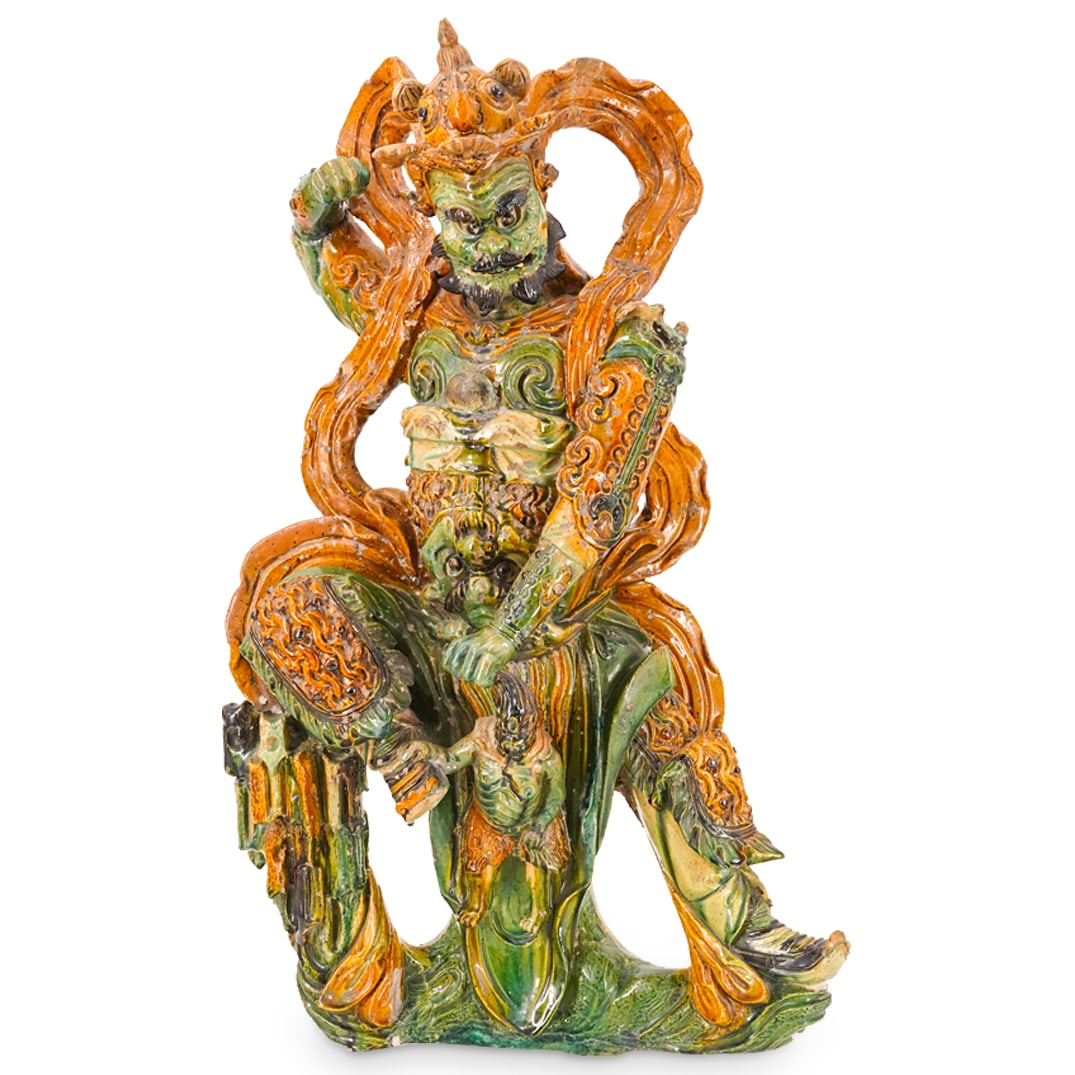 Antique Chinese Ming Dynasty Sancai Ceramic Wrathful Deity (1 of 11)