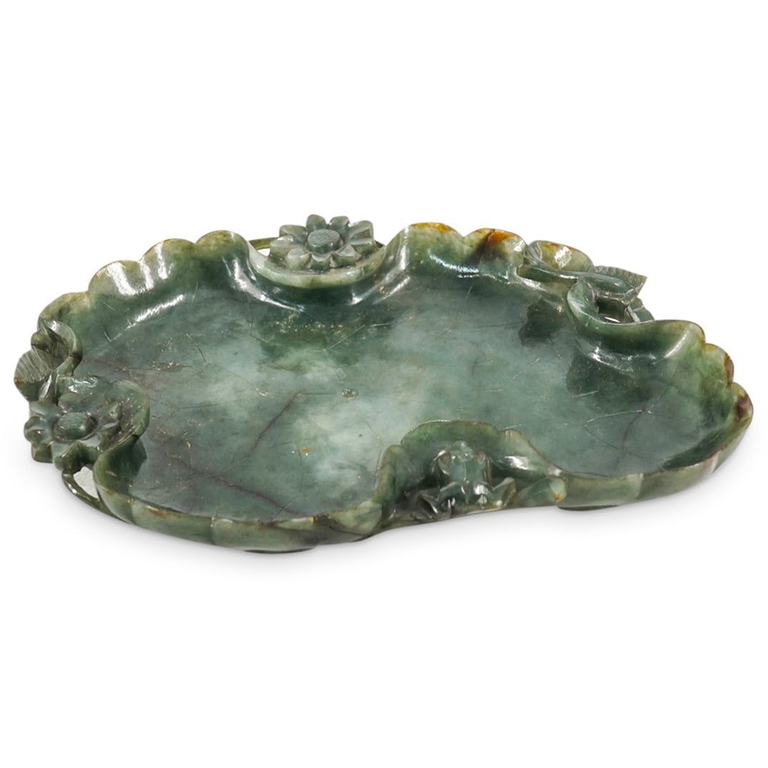 Antique Chinese Spinach Jade Brush Washer (1 of 6)